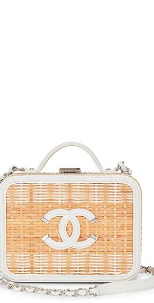 chanel wicker vanity bag|Chanel filigree bag.